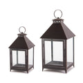 Footed iron lanterns — set of 2