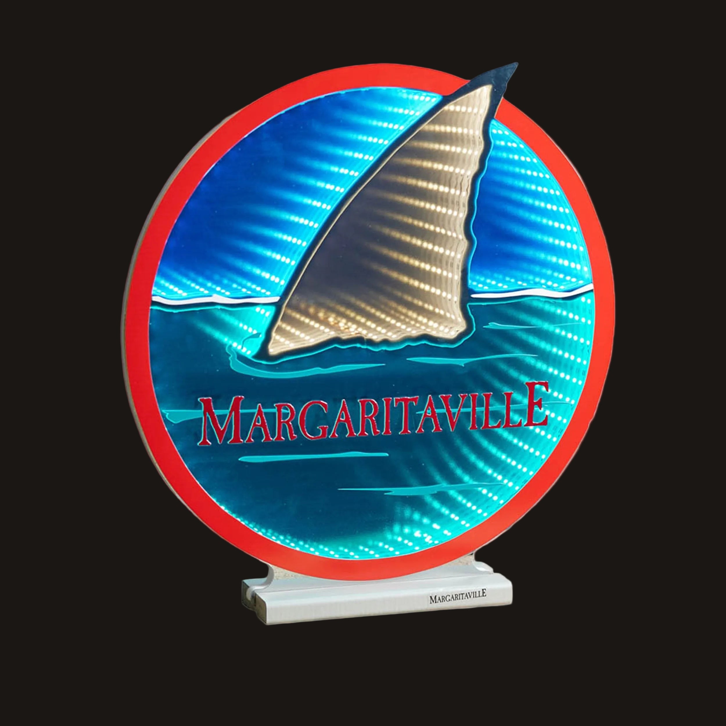 Margaritaville branded light-up sign with sailboat design on a white background